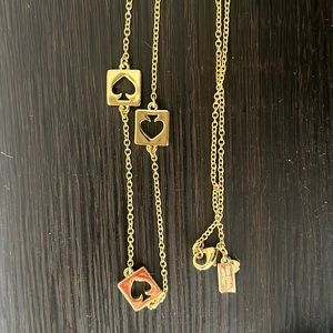 Kate Spade Iconic Gold Plated Necklace With Cutout Spades